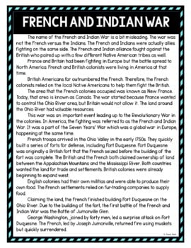 French and Indian War DIGITAL Reading Passage and Questions - Self Grading - Image 2