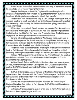 French and Indian War DIGITAL Reading Passage and Questions - Self Grading - Image 4