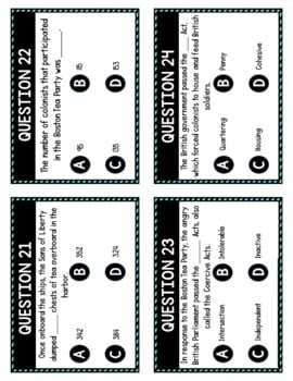 Boston Tea Party Task Cards Review Game | Revolutionary War Activity - Image 2
