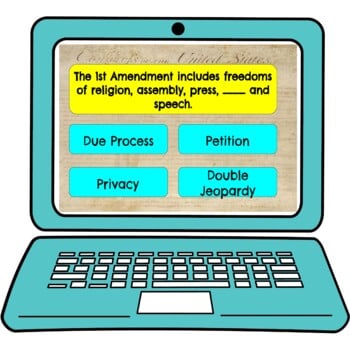 Bill of Rights Review Game Board | Digital | Google Slides | US Constitution - Image 2