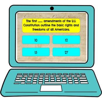 Bill of Rights Review Game Board | Digital | Google Slides | US Constitution - Image 4