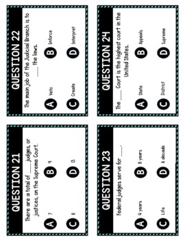 Branches of Government Task Cards Review Game | US Constitution - Image 4