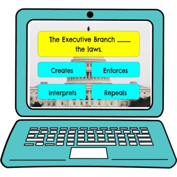Branches of Government Review Game Board | Digital | Google Slides - Image 2