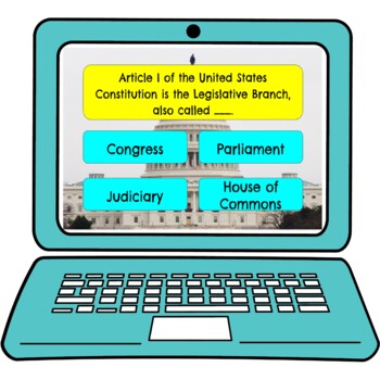 Branches of Government Review Game Board | Digital | Google Slides - Image 4