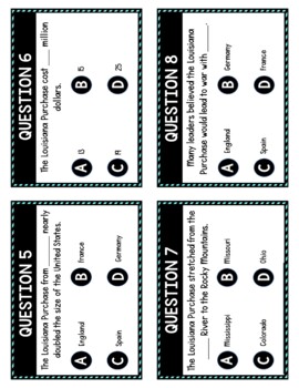 Lewis and Clark Task Cards Review Game | Louisiana Purchase - Image 2