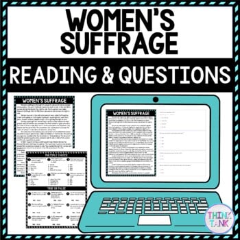 Women's Suffrage DIGITAL Reading Passage and Questions - Self Grading
