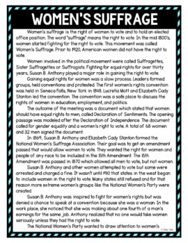 Women's Suffrage DIGITAL Reading Passage and Questions - Self Grading - Image 2