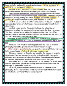 Greek Philosophers Color by Number, Reading Passage and Text Marking - Image 4