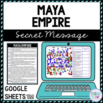 Maya Empire Secret Message Activity for Google Sheets™ I Distance Learning