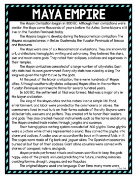 Maya Empire DIGITAL Reading Passage and Questions - Self Grading - Image 2