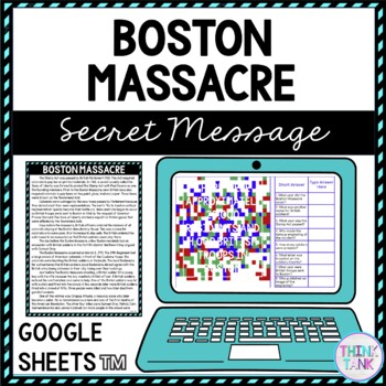 Boston Massacre Secret Message Activity for Google Sheets™ | Distance Learning