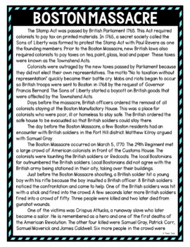 Boston Massacre DIGITAL Reading Passage and Questions - Self Grading - Image 2