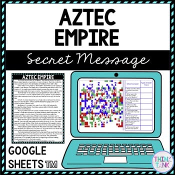 Aztec Empire Secret Message Activity for Google Sheets™ | Distance Learning