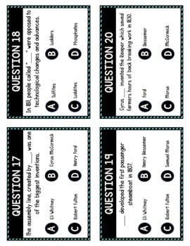 Industrial Revolution Task Cards Review Game - Image 2