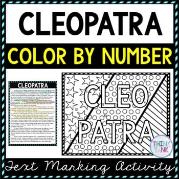 Cleopatra Color by Number, Reading Passage and Text Marking