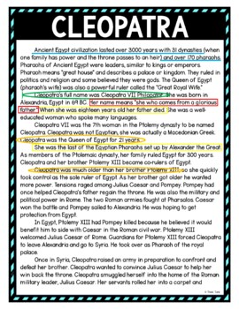 Cleopatra Color by Number, Reading Passage and Text Marking - Image 4