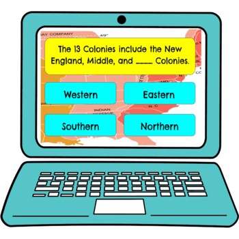 13 Colonies Review Game Board | Digital | Google Slides - Image 4