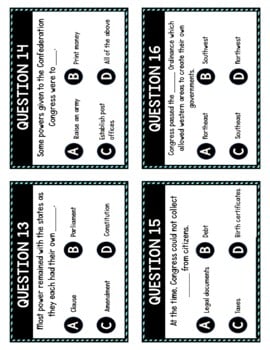 Articles of Confederation Task Cards Review Game Activity - Image 2