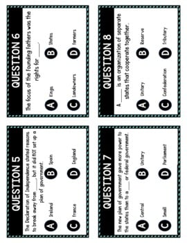 Articles of Confederation Task Cards Review Game Activity - Image 4
