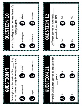 Founding Fathers Task Cards Review Game Activity - Image 2