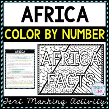 Africa Color by Number, Reading Passage and Text Marking