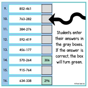 3 Digit Subtraction WITH Regrouping Math Mystery Picture Reveal | Vol 1 | Joke - Image 2