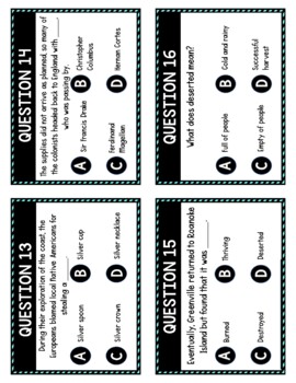 Lost Colony of Roanoke Task Cards Review Game Activity - Image 2