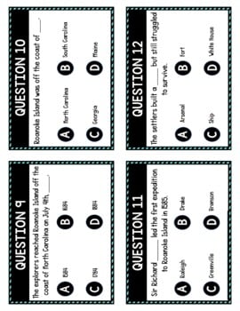 Lost Colony of Roanoke Task Cards Review Game Activity - Image 4