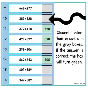 3 Digit Addition WITH Regrouping | Math Mystery Picture Reveal | Joke | Set 1 - Image 2
