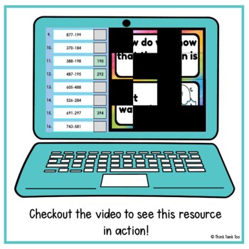 3 Digit Addition and Subtraction WITH Regrouping | Math Mystery Picture Reveal - Image 4