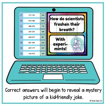 3 Digit Addition and Subtraction WITH Regrouping | Math Mystery Picture Reveal 2 - Image 3