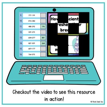 3 Digit Addition and Subtraction WITH Regrouping | Math Mystery Picture Reveal 2 - Image 4