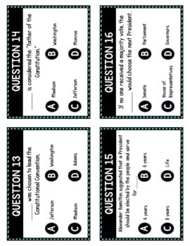 Constitutional Convention Task Cards Review Game Activity | Founding Fathers - Image 2