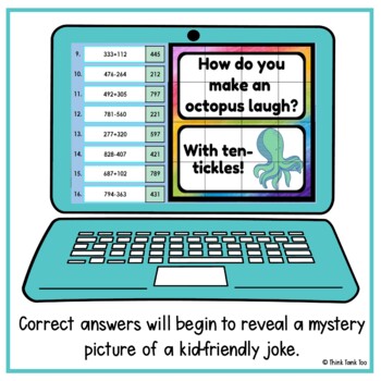 3 Digit Addition and Subtraction WITHOUT Regrouping | Math Mystery Picture - Image 3