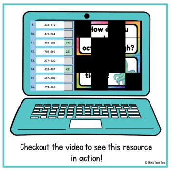 3 Digit Addition and Subtraction WITHOUT Regrouping | Math Mystery Picture - Image 4