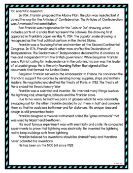 Benjamin Franklin DIGITAL Reading Passage and Questions - Self Grading - Image 4
