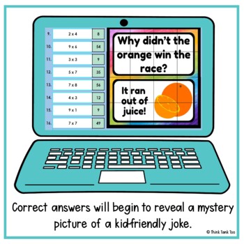 Multiplication - 1 digit - Math Mystery Picture Reveal - Joke - Image 3
