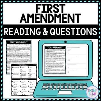 First Amendment DIGITAL Reading Passage and Questions - Self Grading