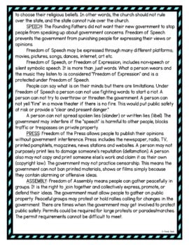 First Amendment DIGITAL Reading Passage and Questions - Self Grading - Image 4