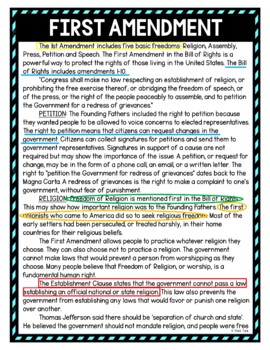 First Amendment Color by Number, Reading Passage and Text Marking - Image 4