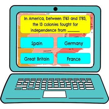 Patriots and Loyalists Review Game Board | Digital | Google Slides | 13 Colonies - Image 4
