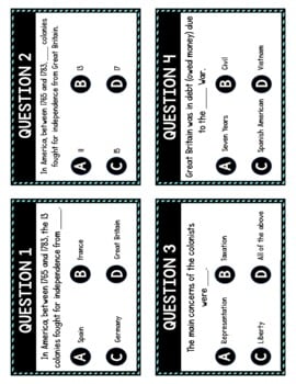 Patriots and Loyalists Task Cards Review Game Activity | American Revolution - Image 2
