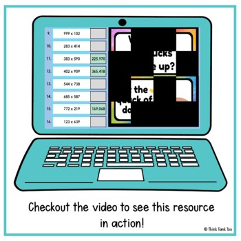 Multiplication - 3 digit x 3 digit - Math Mystery Picture Reveal - Joke - Set 2 - Image 4