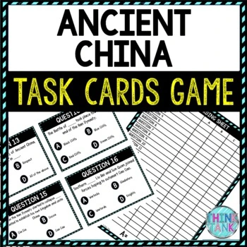 Ancient China Task Cards Review Game Activity | Ancient History
