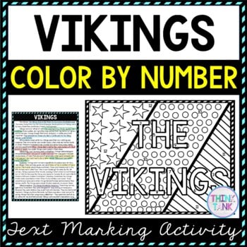 Vikings Color by Number, Reading Passage and Text Marking