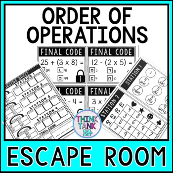 Order of Operations Escape Room | WITH Parentheses | Math Activity