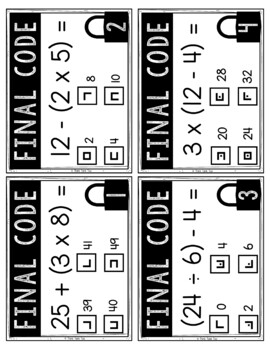 Order of Operations Escape Room | WITH Parentheses | Math Activity - Image 2