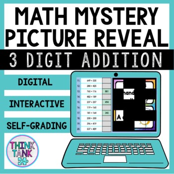3 Digit Addition up to 1000 | Math Mystery Picture Reveal | Joke