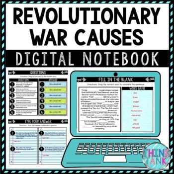Revolutionary War Causes DIGITAL Interactive Notebook | Choice Board