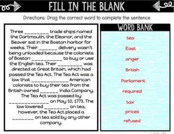 Revolutionary War Causes DIGITAL Interactive Notebook | Choice Board - Image 2